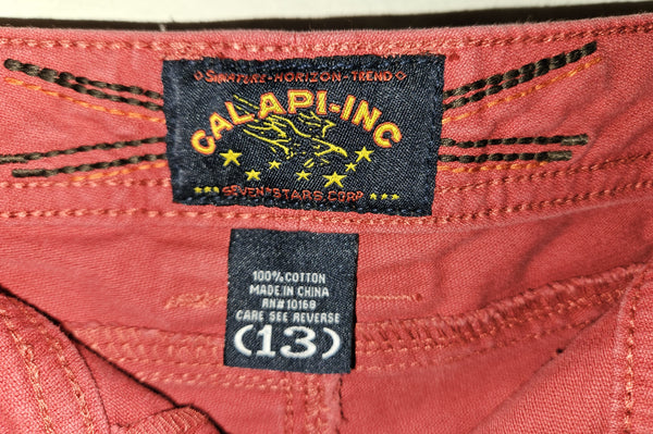Juniors 13 CALAPING Red Capri Pants