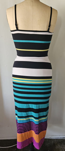 Large DEREK HEARTS Multi-color Striped Tank Dress