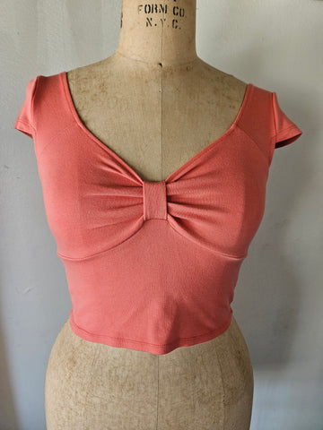 Large POPULAR BASICS Orange Crop Top