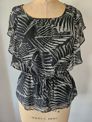 Medium ELLE Black & Tan Blouse