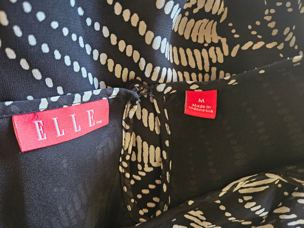 Medium ELLE Black & Tan Blouse