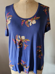 XL Brand New A NEW DAY Blue Floral Blouse