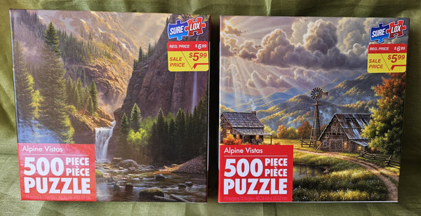 Set of Two Brand New 500 Piece Alpine Vistas Puzzles