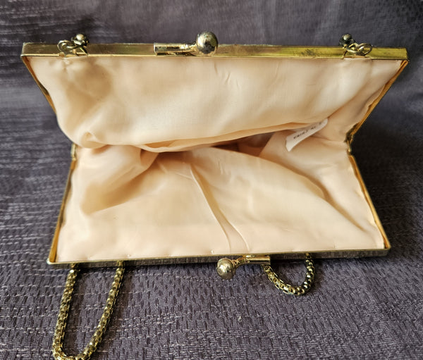 Vintage Cream Beaded Shoulder Strap Purse