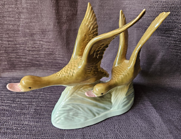 New in Box Two Flying Geese Statue Made in North Korea