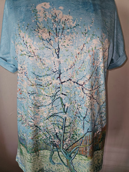 3X UNBRANDED Blue Tree Landscape Shirt