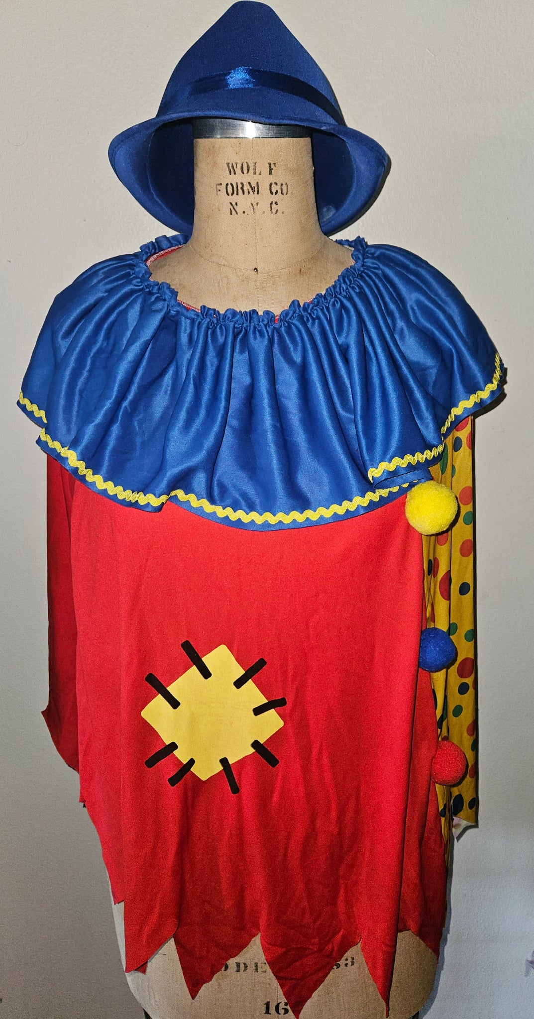 Colorful One Size Fits Most Clown Costume w/ Accessories