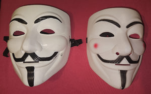 Set of Two His & Hers Anonymous Plastic Masks