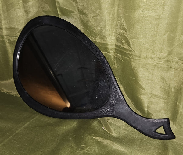 XL SALLY BEAUTY Black Oval Hand Mirror