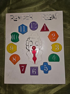 Vintage Romper Room Clown Plastic Number Puzzle (READ DETAILS)