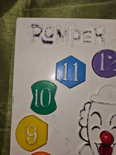 Vintage Romper Room Clown Plastic Number Puzzle (READ DETAILS)