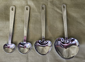 Set of Four Heart Measuring Spoons w/ Sayings