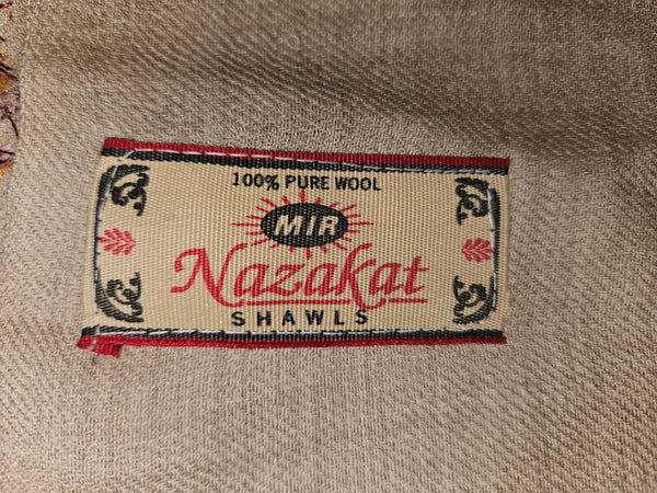 NAZAKAT SHAWLS 100% Pure Wool Natural Patterned Shawl