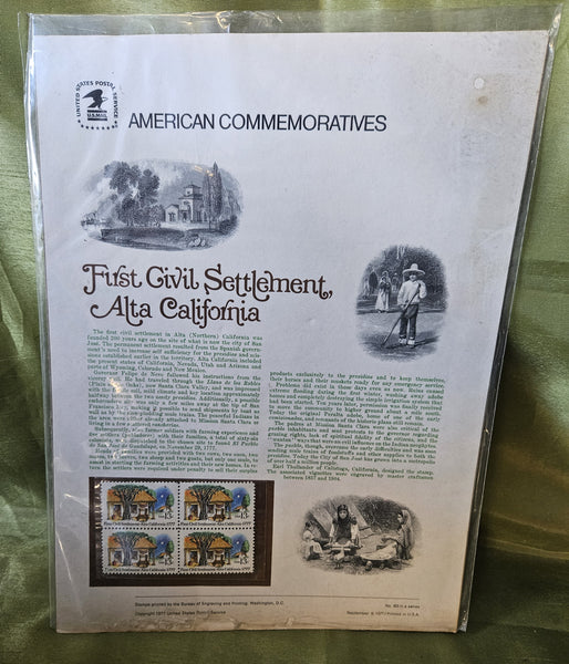 USPS American Commemoratives ~ First Civil Settlement, Alta California