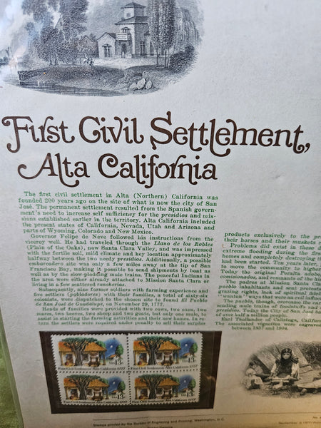 USPS American Commemoratives ~ First Civil Settlement, Alta California