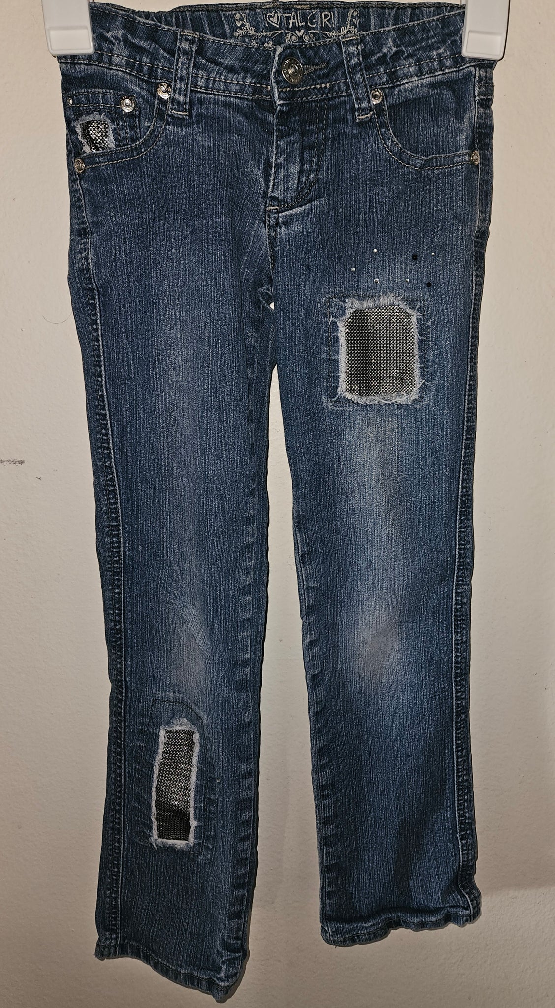 Size 7 Slim I LOVE TAL GIRL Sequence Patch Jeans