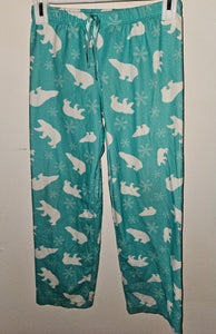 Medium / Size 7/8 TOTAL GIRL Light Blue Snowflake & Polar Bear Pajama Bottoms