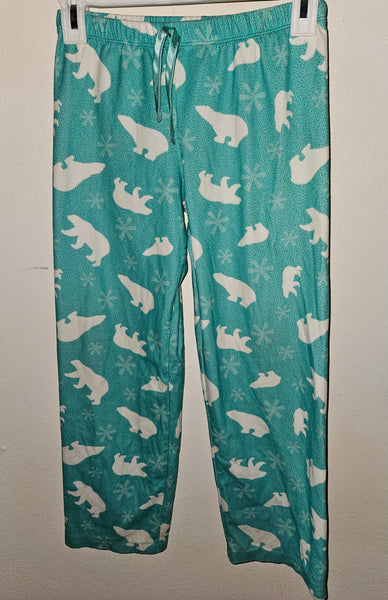 Medium / Size 7/8 TOTAL GIRL Light Blue Snowflake & Polar Bear Pajama Bottoms