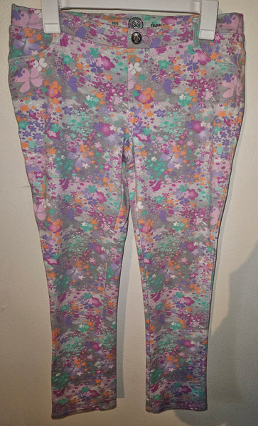 Size 14 1/2 SO Pastel Flowered Jeggings