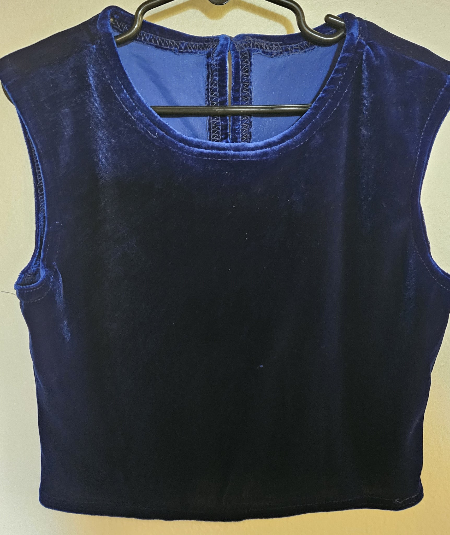 Size 10 JESSIA MCCLINTOCK Dark Blue Velvet Dress Shirt