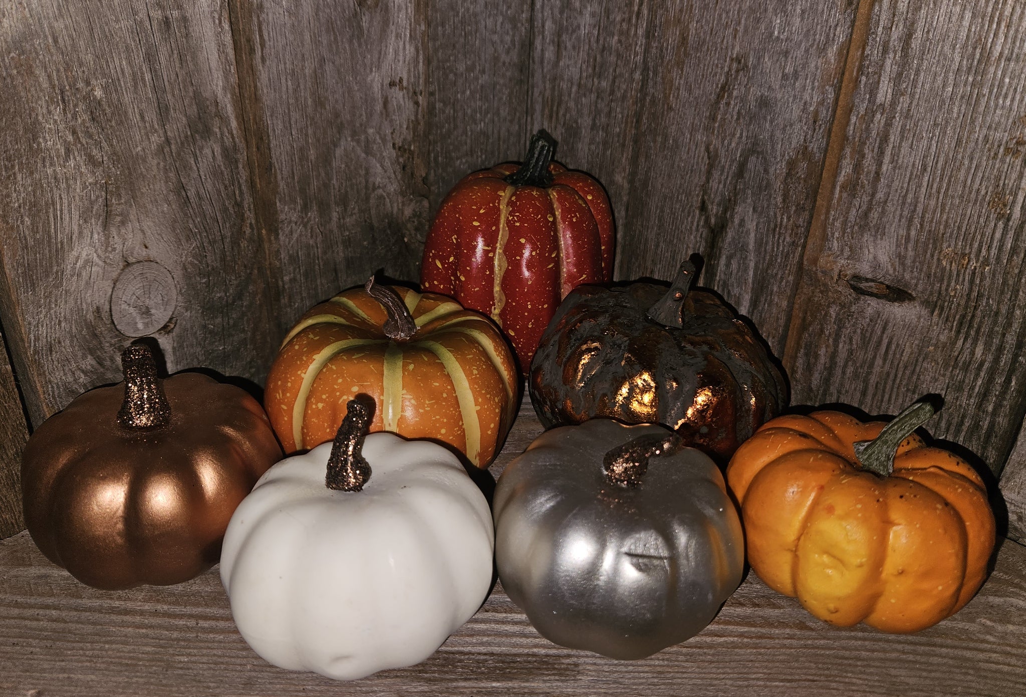 7-Pc Plastic Pumpkin Decorative Harvest / Thanksgiving Lot