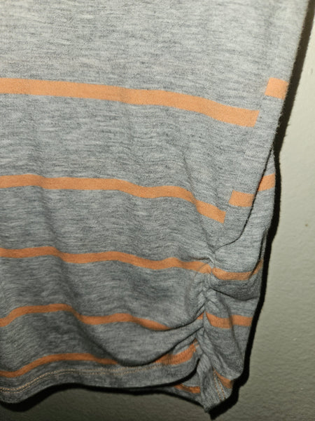 Size 14 1/2 -16 1/2 ARIZONA JEAN CO Gray & Orange Striped Shirt