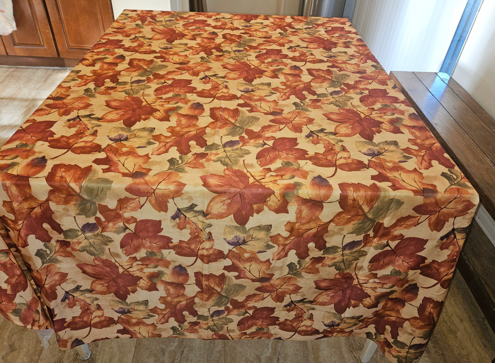 Colorful Autumn Leaves 60" x 100"Harvest Tablecloth