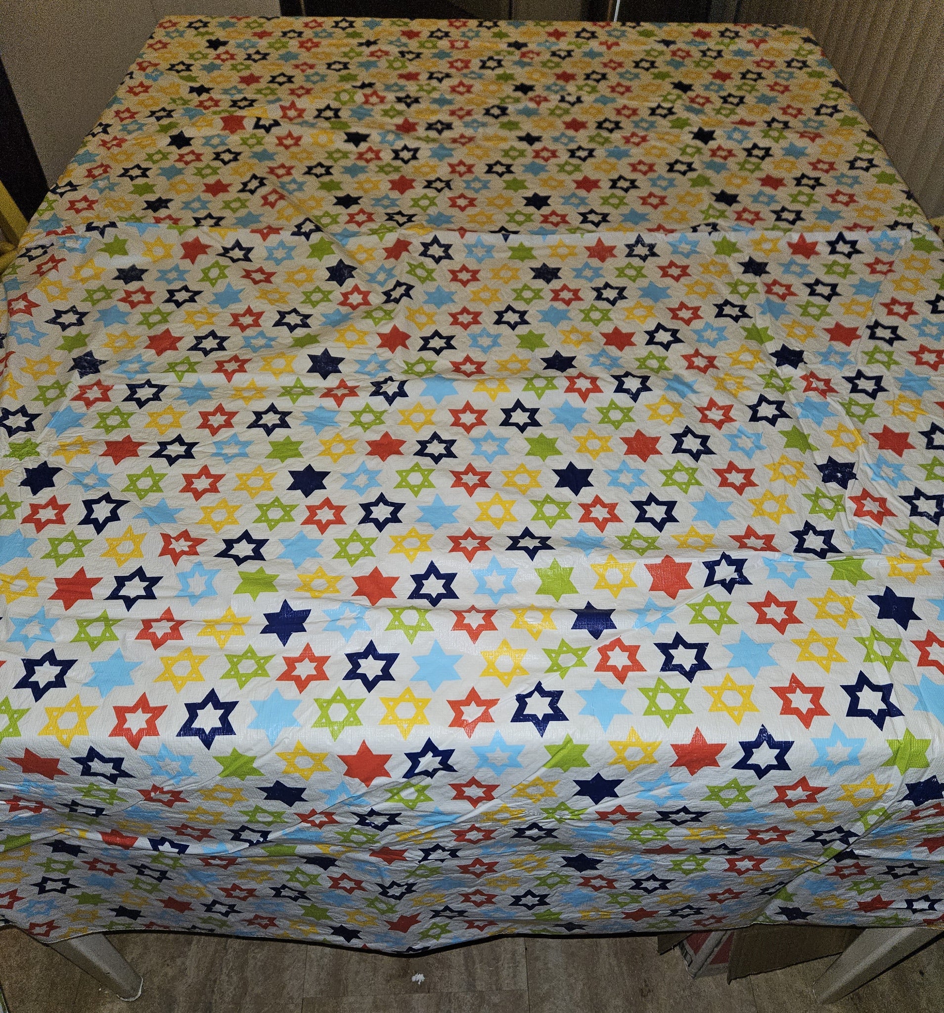 60" x 80" Colorful Star of David Plastic Tablecloth