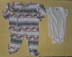 3-6 Mo Girls 3-Pc Southwestern Style Outfit