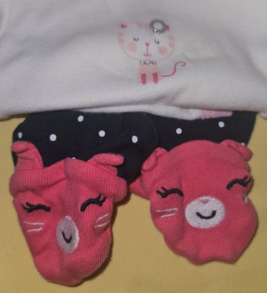 3 Mo Girls 2-Pc Kitty Outfit