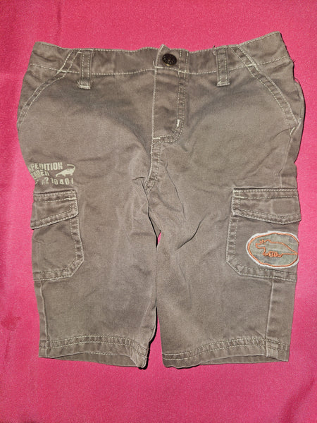 6-9 Mo. Boys Brown Cargo Style Dinosaur Pants