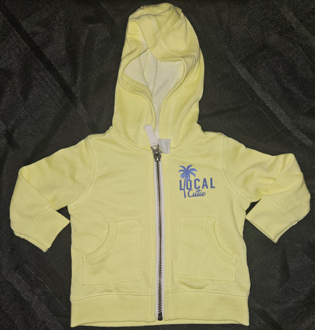 6 Mo Girls Neon Yellow "Local Cutie" Hooded Jacket