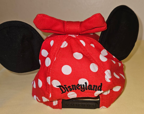 Brand New Red & Black w/ White Polka Dots Minnie Mouse Ears Youth Hat