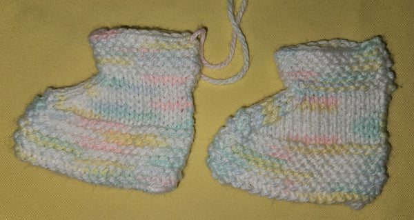3 Pairs (6-pc) Handmade Knitted Infant Booties