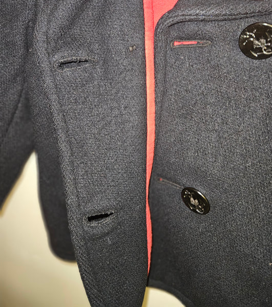3T Unisex Double Breasted Black Sailor Button Pea Coat