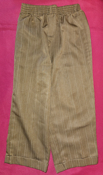 4 Reg Boys Tan & White Striped Dress Pants