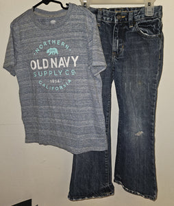 Size 6 / Size 6-7 Boys 2-Pc Old Navy Shirt & Boot Cut Jeans
