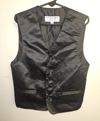 Size 6 Boys VESUVIO NAPOLI Black Dress Vest