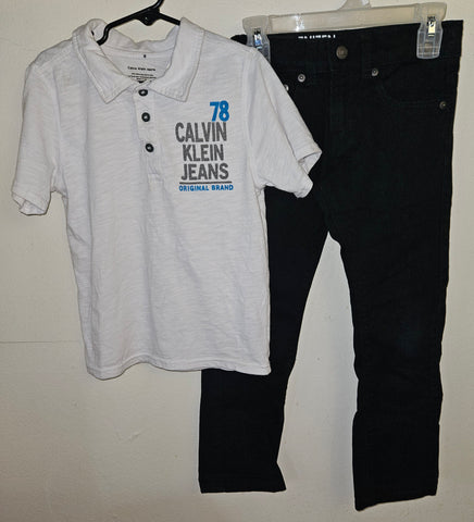 Size 7 Boys 2-Pc CALVIN KLEIN Shirt & Levi's Jeans Outfit