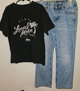 Size 7 Boys 2-Pc LOCAL MOTION Black Shirt & OLD NAVY Jeans