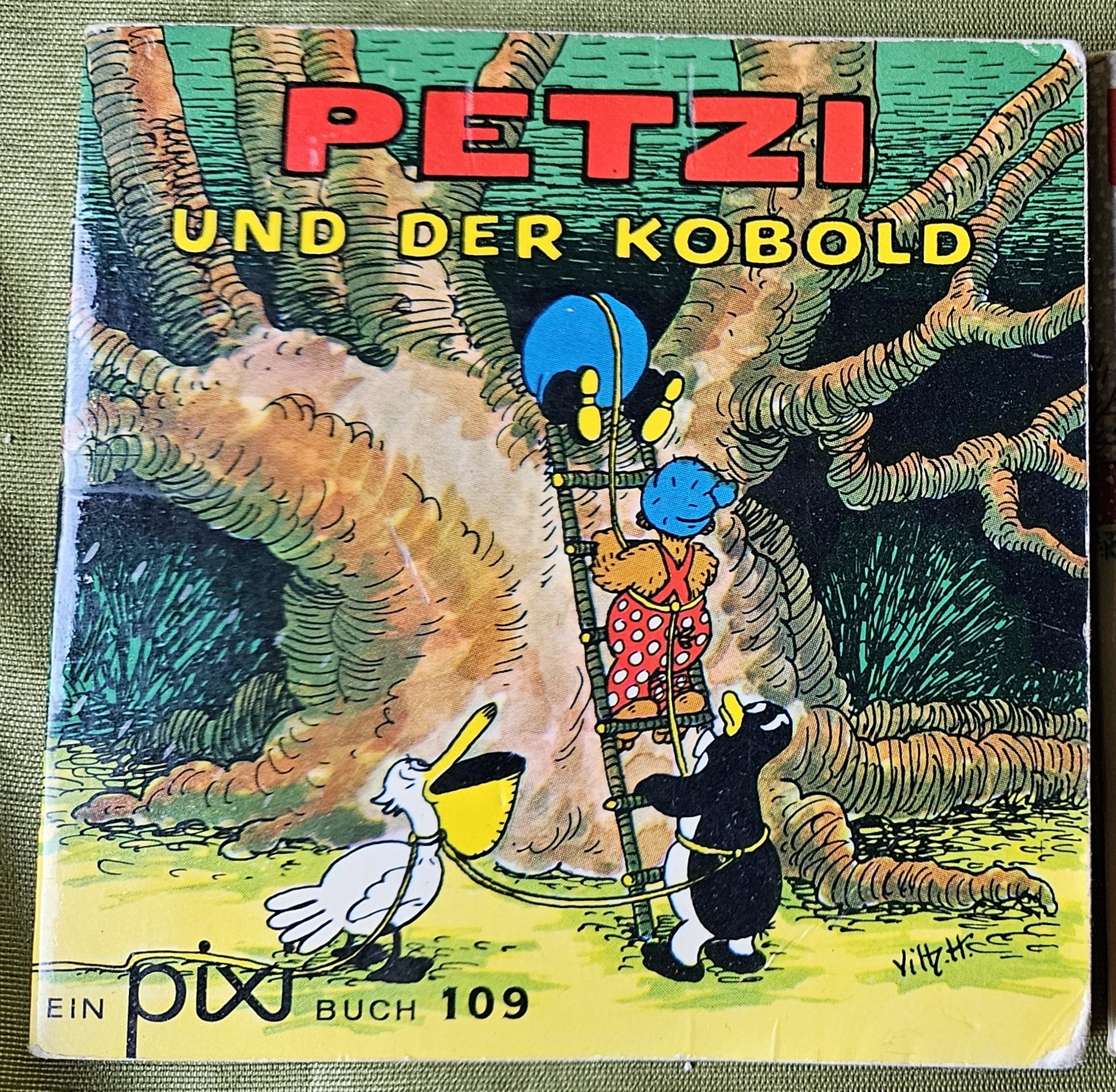 1966 German Vintage PIXI 109 Children's Book; Petzi Und Der Kobold