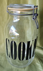 3L Vintage Glass "COOKIES" Jar