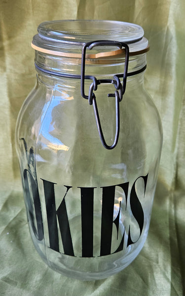 3L Vintage Glass "COOKIES" Jar