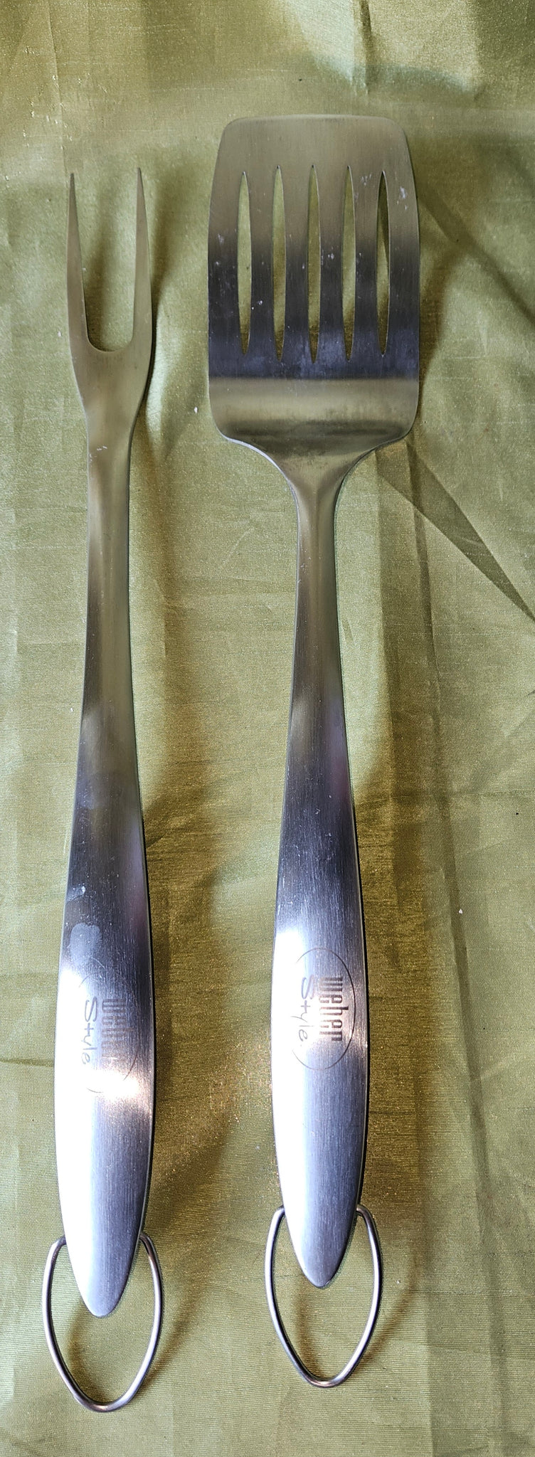 Set of Two WEBER STYLE 18" Stainless Steel BBQ Barbeque Tools