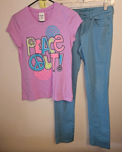 Kids Size 14 Girls 2-Pc Shirt & Pants Outfit