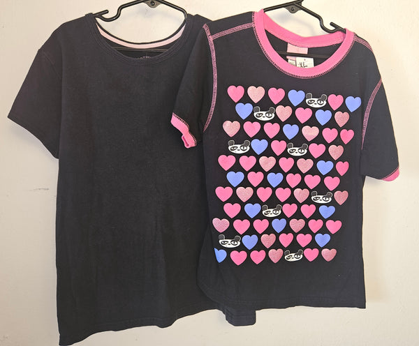 Kids Size 14/16 Girls 2-Pc Black Shirt Clothing Lot