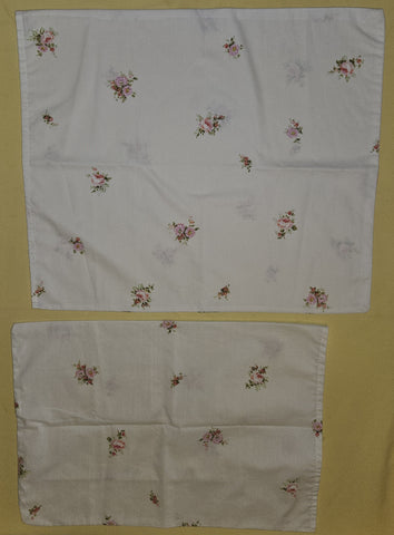 2-Pc Handmade Pink Floral Vintage Pillow Covers (Two Sizes)