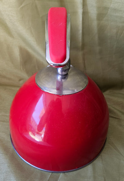 Red Retro Teapot Kettle w/ Rubber Handle