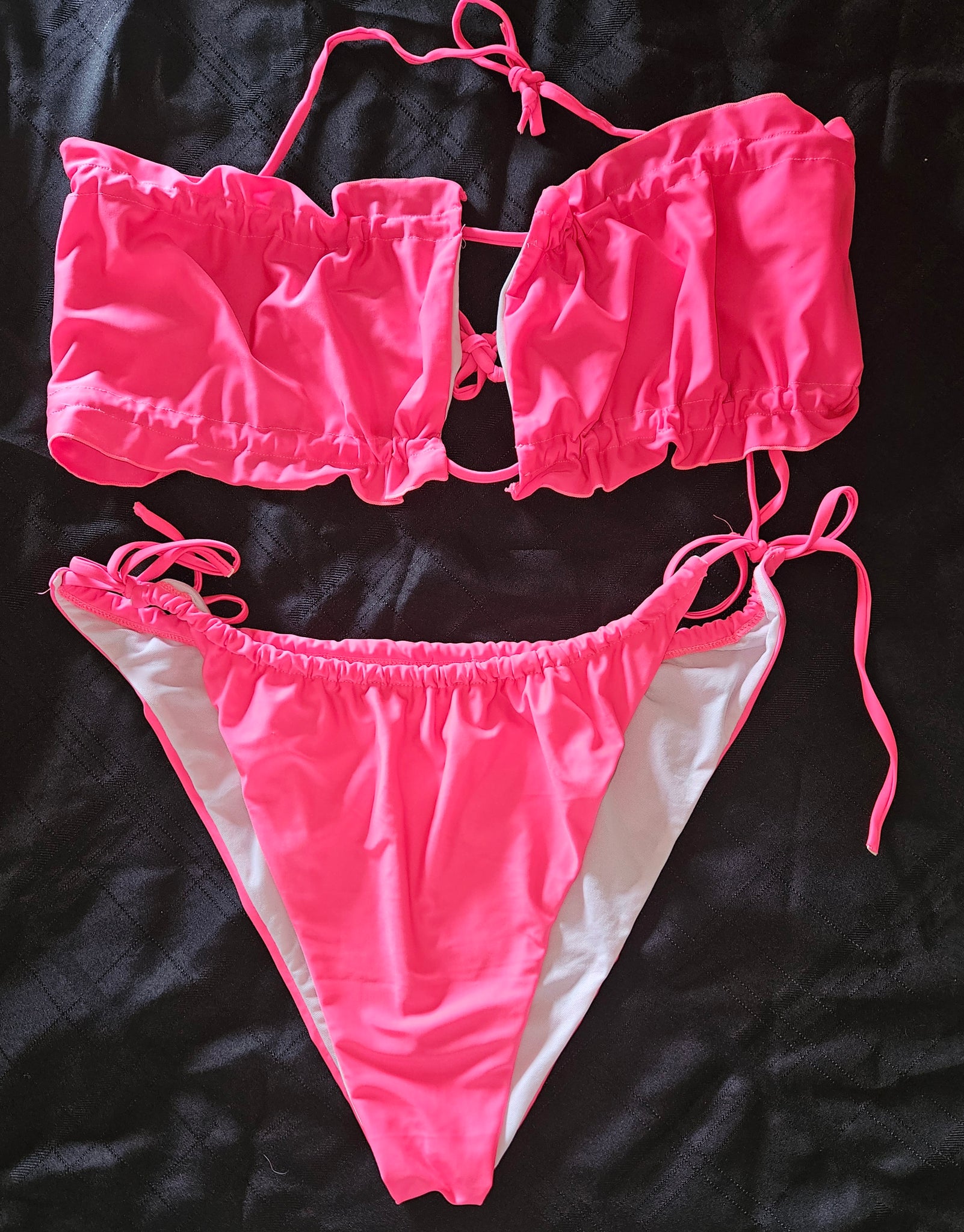 SHEIN 4X Neon Pink 2-Piece Bikini Bathing Suit