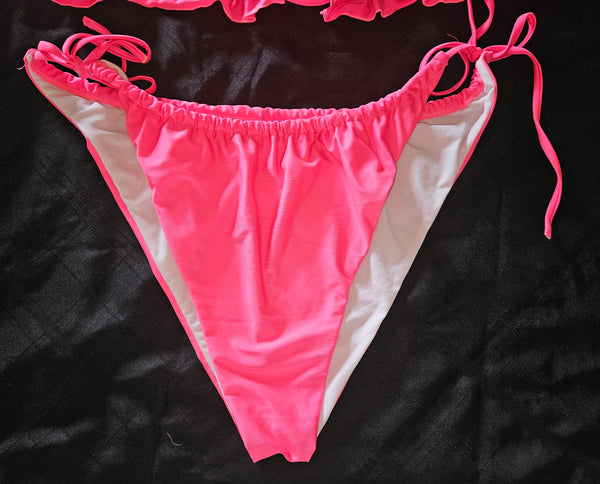 SHEIN 4X Neon Pink 2-Piece Bikini Bathing Suit